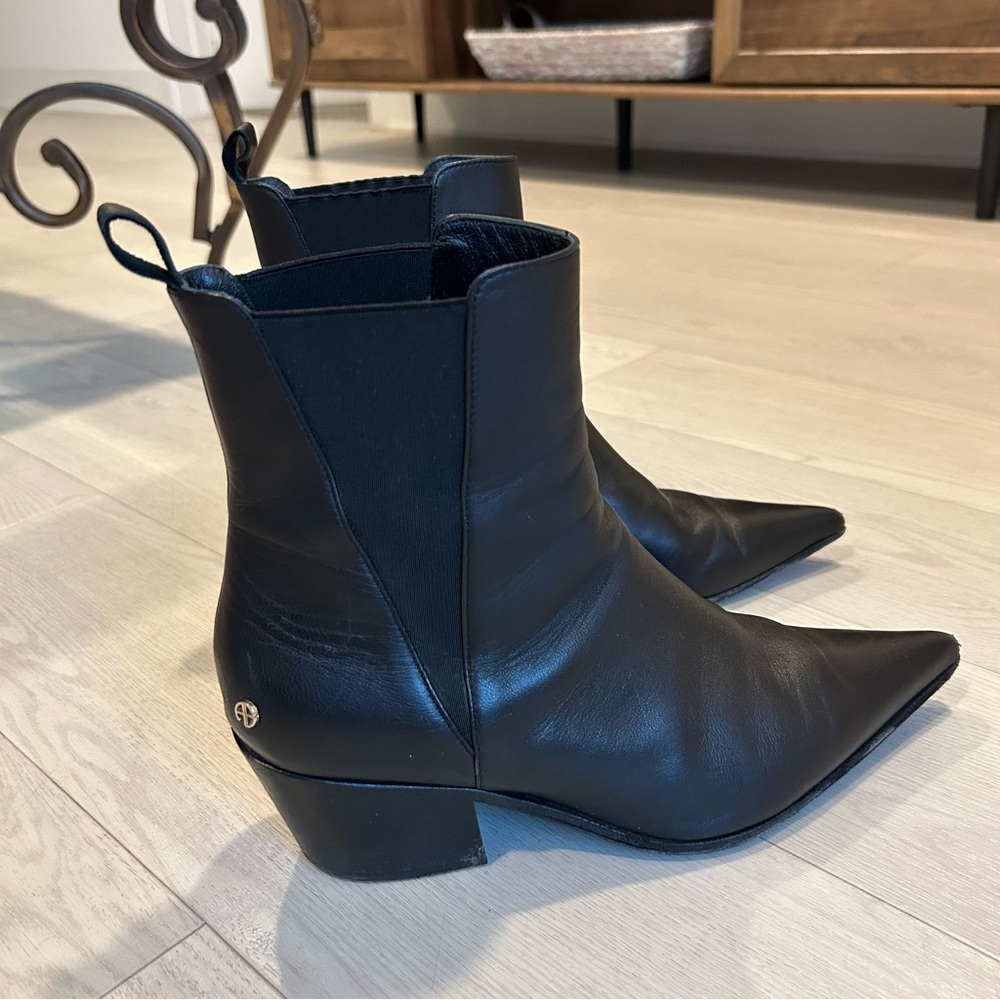 Anine Bing Sky Leather Ankle Boots Black Size EU40 - Picture 8 of 12
